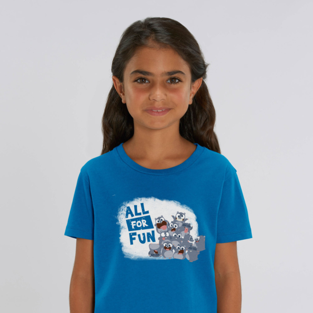 Kid T-shirt "all for fun" blue girl