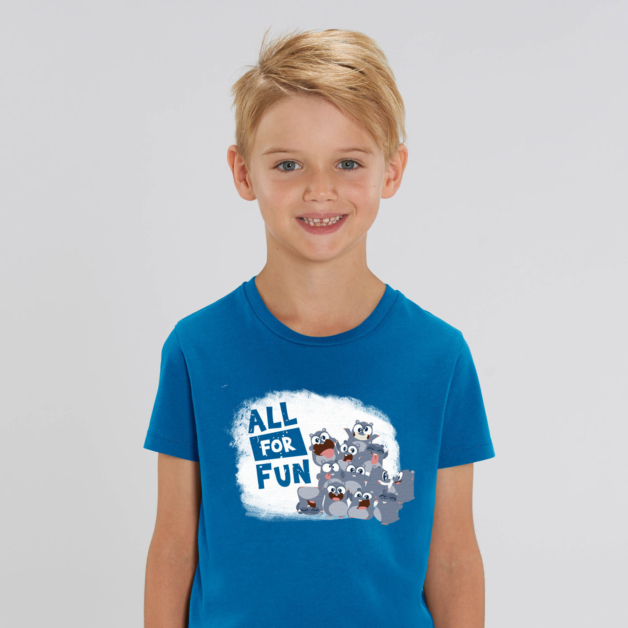 T-shirt enfant bleu Lemming "All for fun" garcon