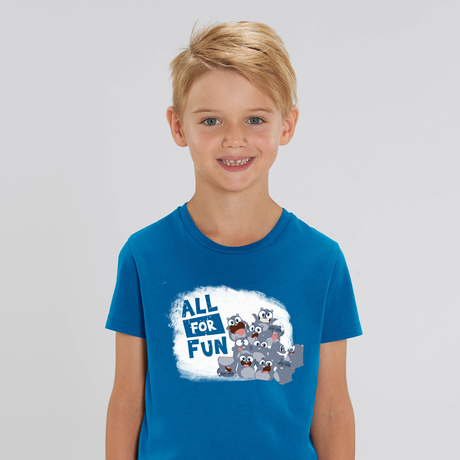 Kid T-shirt "all for fun" blue boy