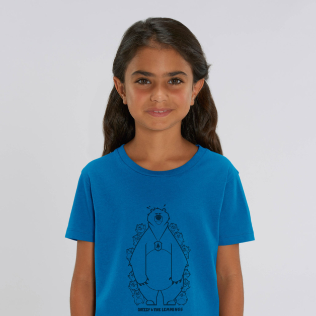 T-shirt grizzy enfant cache cache fille bleu
