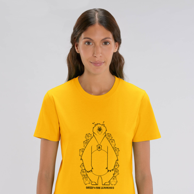 T-shirt grizzy adulte cache cache femme jaune