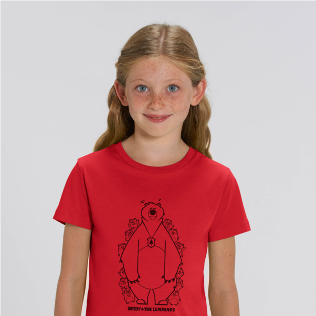 T-shirt grizzy enfant cache cache fille rouge