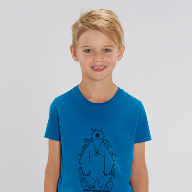 T-shirt grizzy enfant cache cache fille bleu