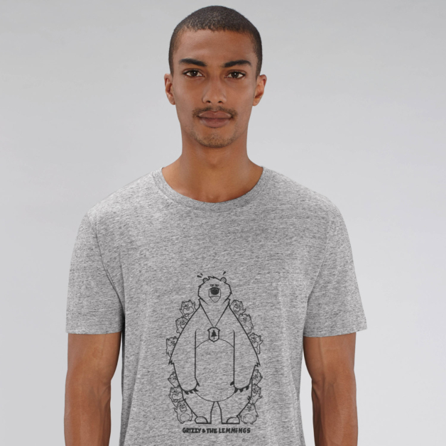 T-shirt grizzy adult hide and seek man grey