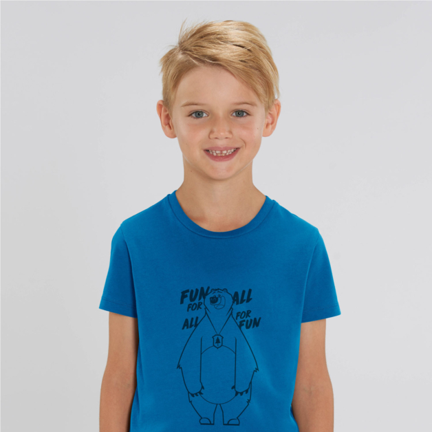 T-shirt grizzy enfant fun for all garcon bleu