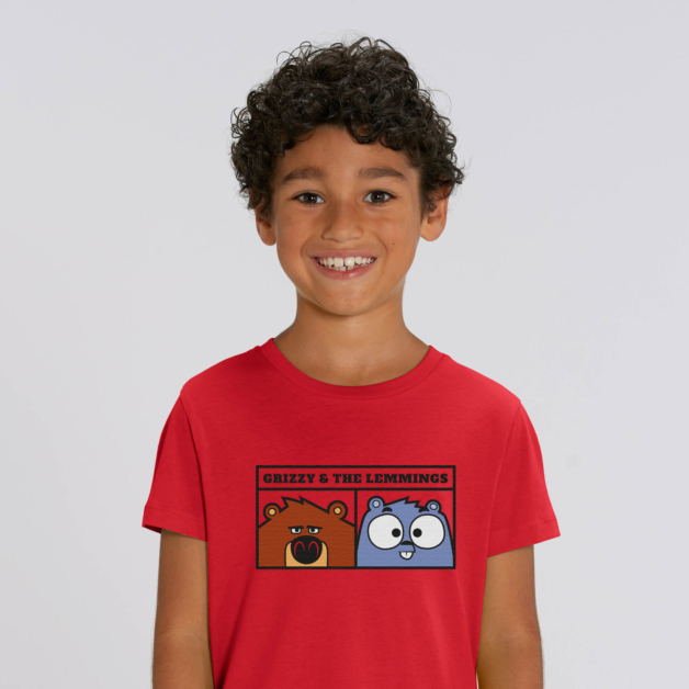 T-shirt enfant roueg portrait grizzy et les lemmings garcon