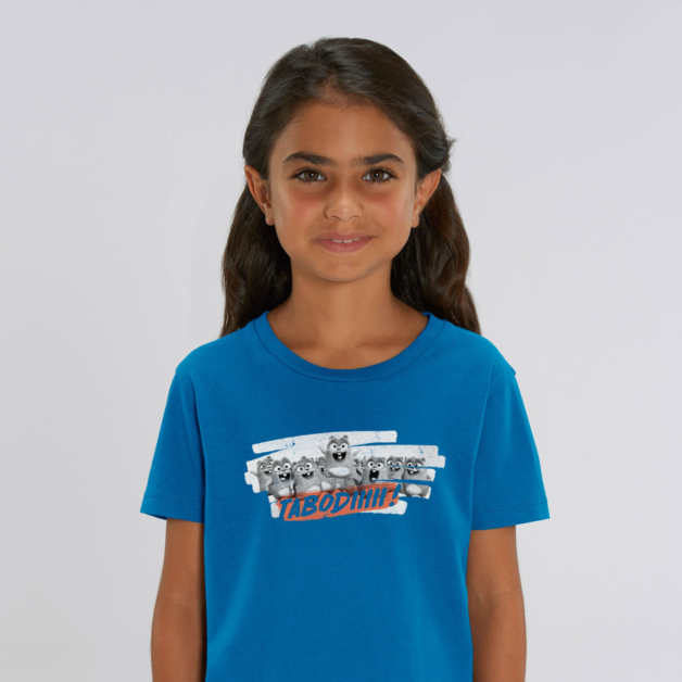 T-shirt enfant bleu Lemming "TABODIIIII" fille